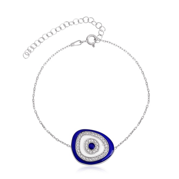 Green & Blue Nazar Emal Stone Bracelet - Picture 2 of 6